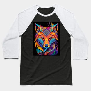 DMT Art Shamanic Fox Baseball T-Shirt